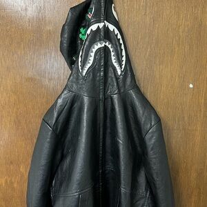 Bape Coach X shark leather Hoodie